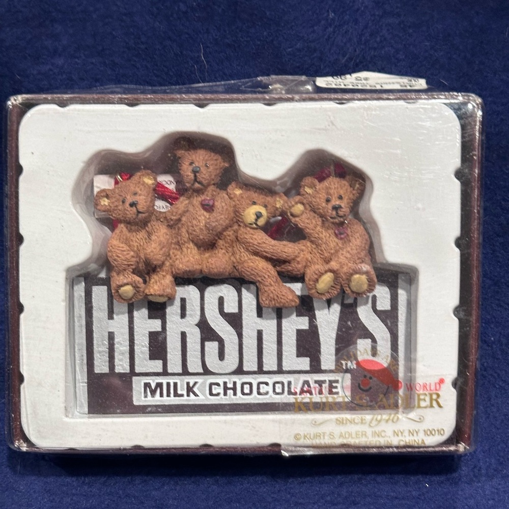 Hershey Milk Chocolate Bar Bears Vintage Christmas Ornament.